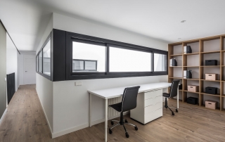 vivienda nueva planta, estructura metalica, patio interior, zona estudio, elo construcciones, constructora valencia